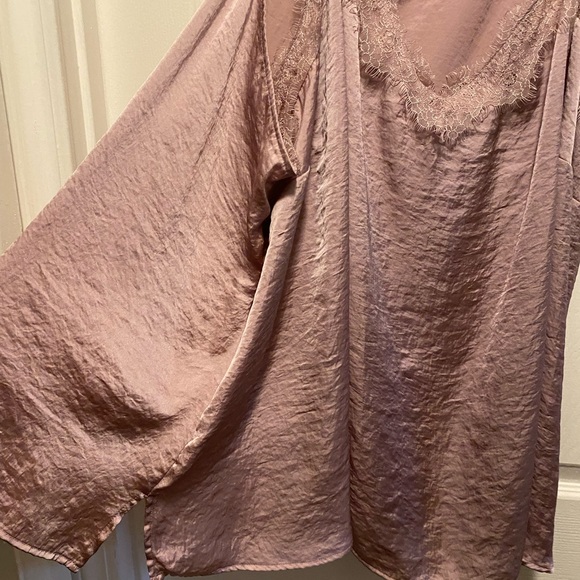 Plus Size Nine West V-Neck Camisole with lace trim in Washed Grape - Picture 6 of 8